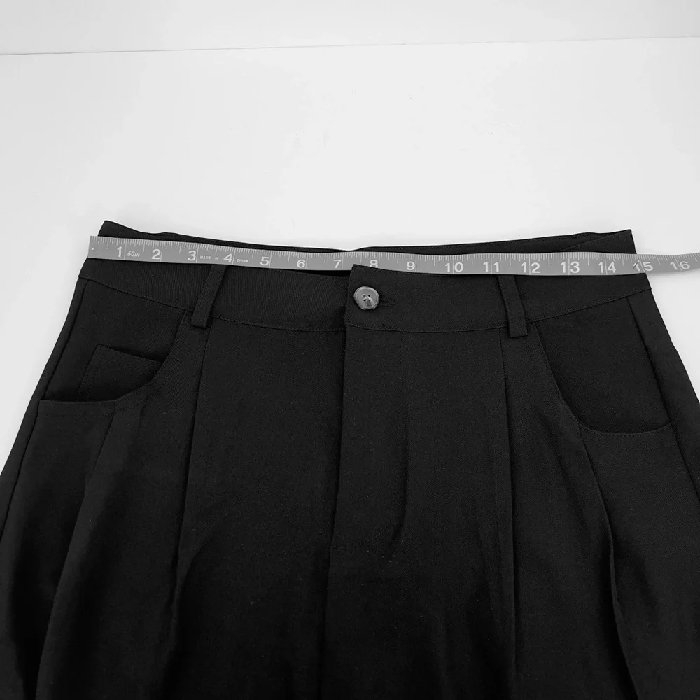 VOGUE STYLING WIDE LEG PANTS, JET BLACK COLOR, XL SIZE, 2 POCKETS IN FRONT